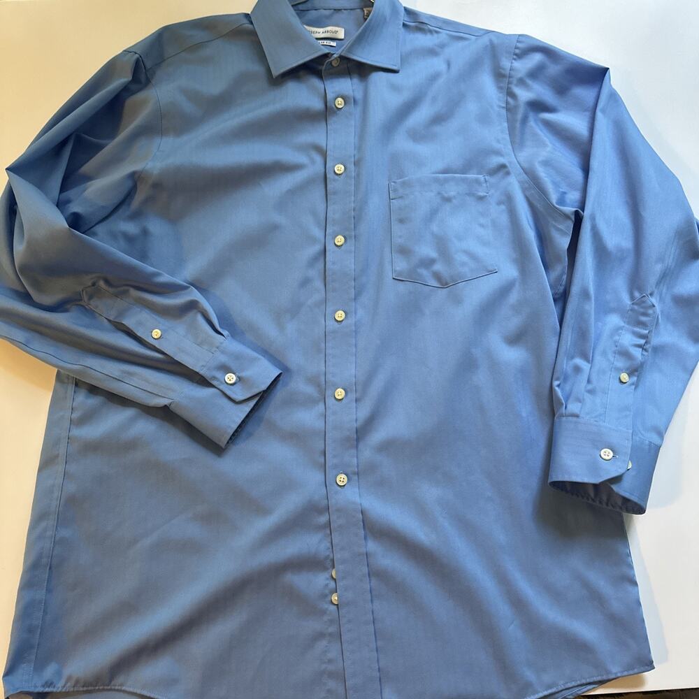 Joseph Abboud Men Long Sleeve Button-Up Shirt Blue Size 16 32/33 Classic Preppy